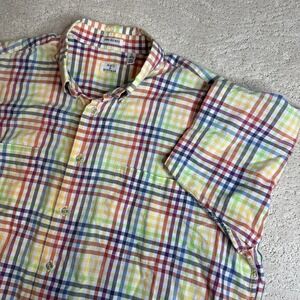 Men's Maus & Hoffman XL Short‎ Sleeve Gingham Print Button Down Shirt Colorful